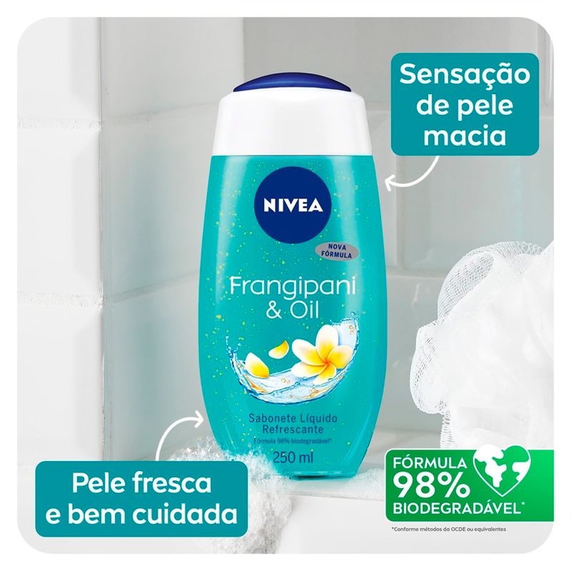 sabonete líquido nivea frangipani & oil 250ml