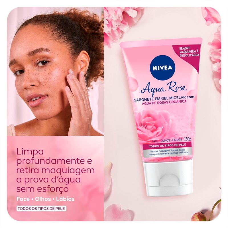 sabonete em gel micelar facial nivea micellair água de rosas 150ml