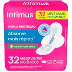 absorvente intimus gel tripla proteção cobertura seca com abas leve mais por menos 32 unidades
