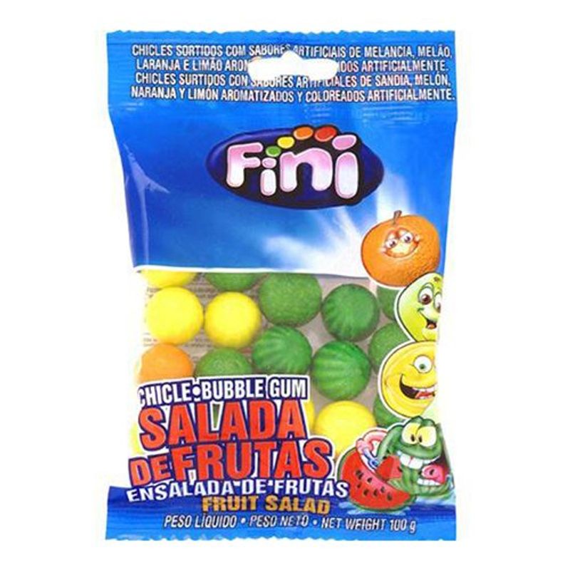 bala chicle fini salada de frutas