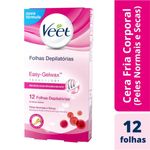 veet cera fria folhas depilatórias corporal pele normal 12 folhas