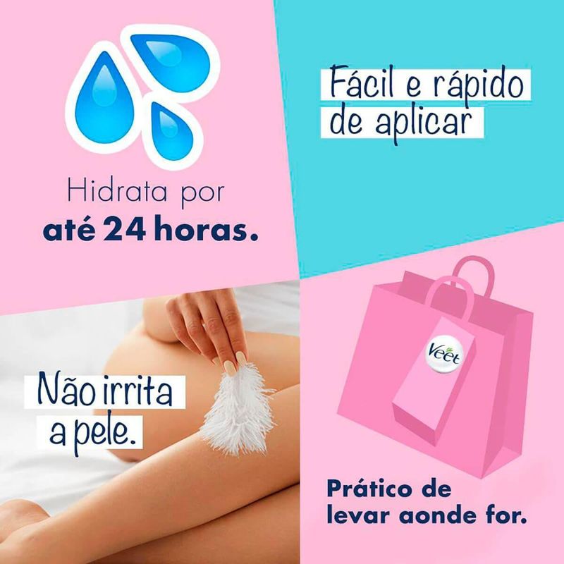 veet cera fria folhas depilatórias corporal pele normal 12 folhas