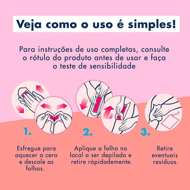 veet cera fria folhas depilatórias corporal pele normal 12 folhas