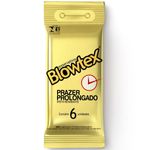 preservativo lubrificado blowtex retardante prazer prolongado 6 unidades