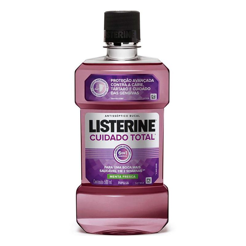 antisséptico bucal listerine cuidado total 500ml