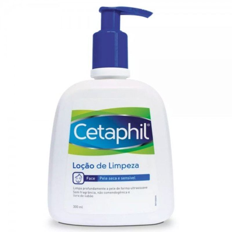 loção de limpeza galderma cetaphil para peles sensíveis e secas 300ml