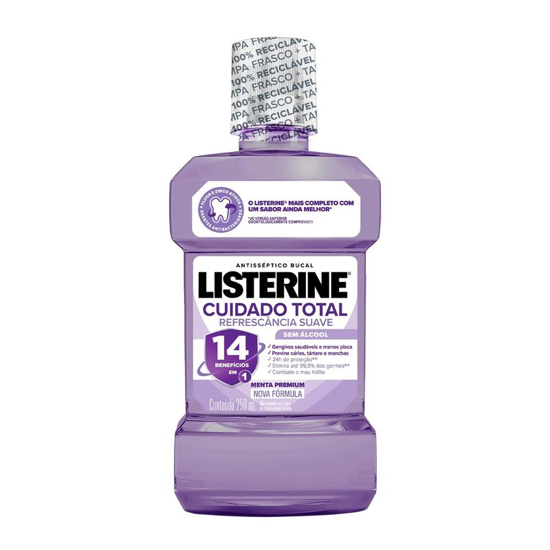 antisséptico bucal listerine cuidado total zero 500ml