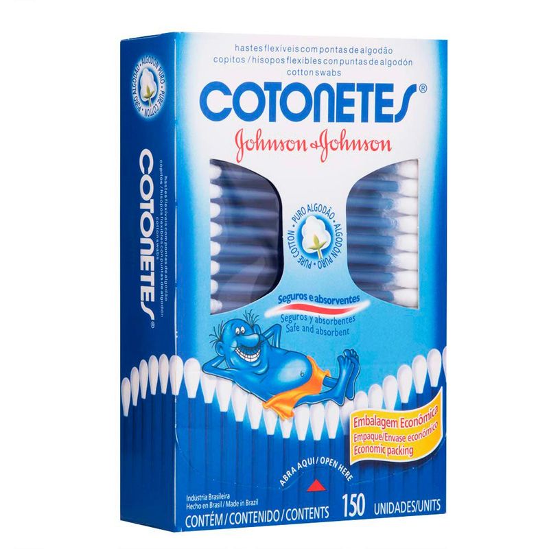 hastes flexíveis johnson & johnson cotonetes 150 unidades