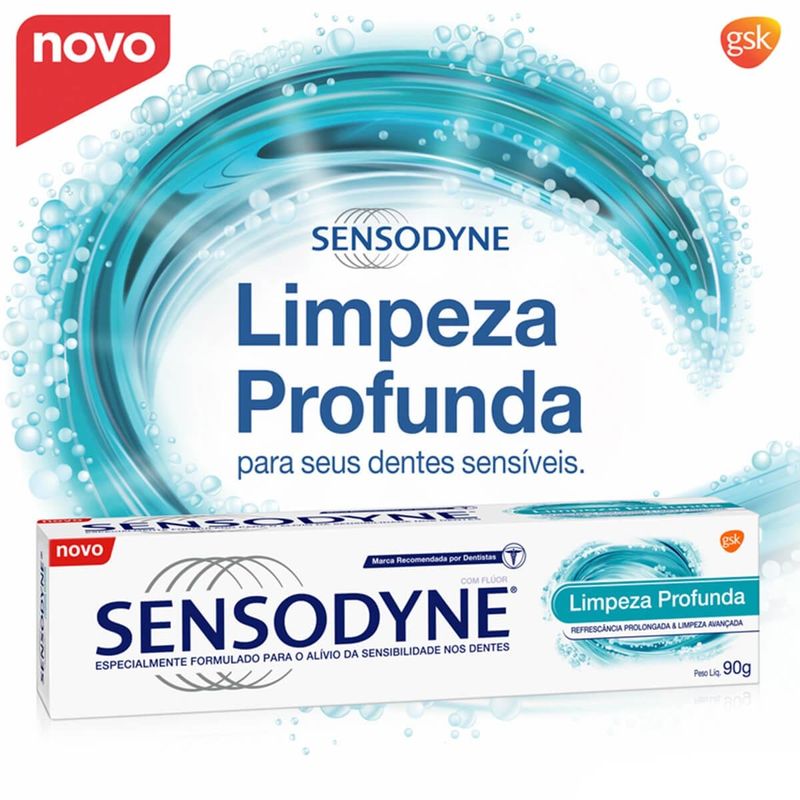 creme dental sensodyne limpeza profunda 90g