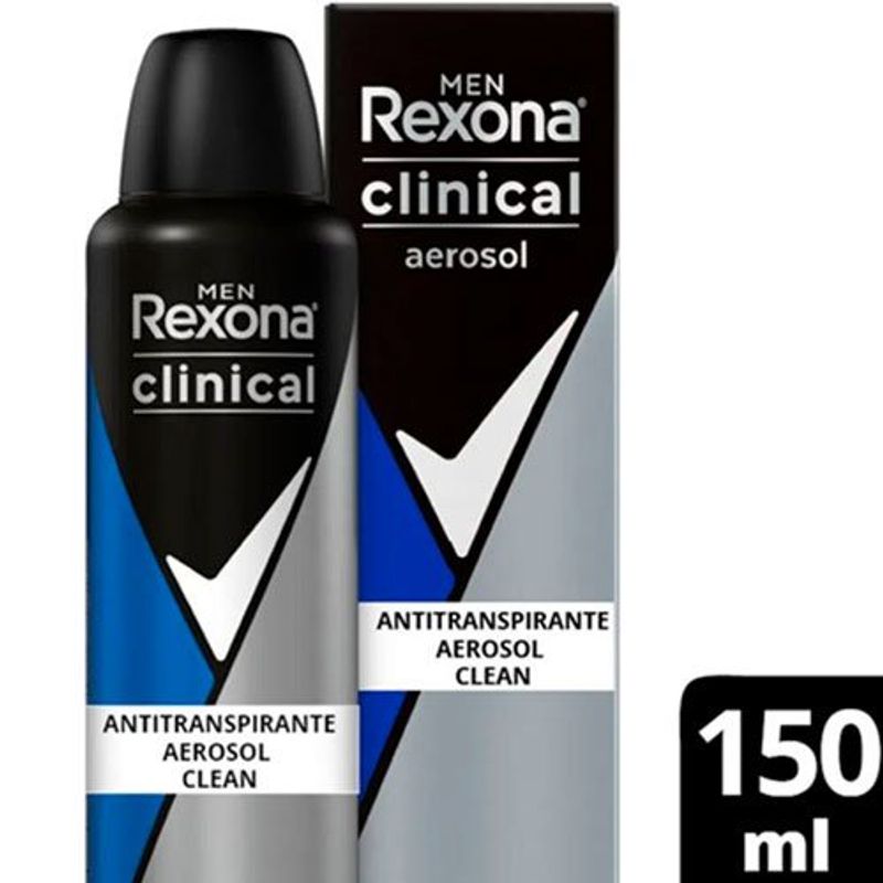 desodorante aerosol clinical rexona men clean 150ml