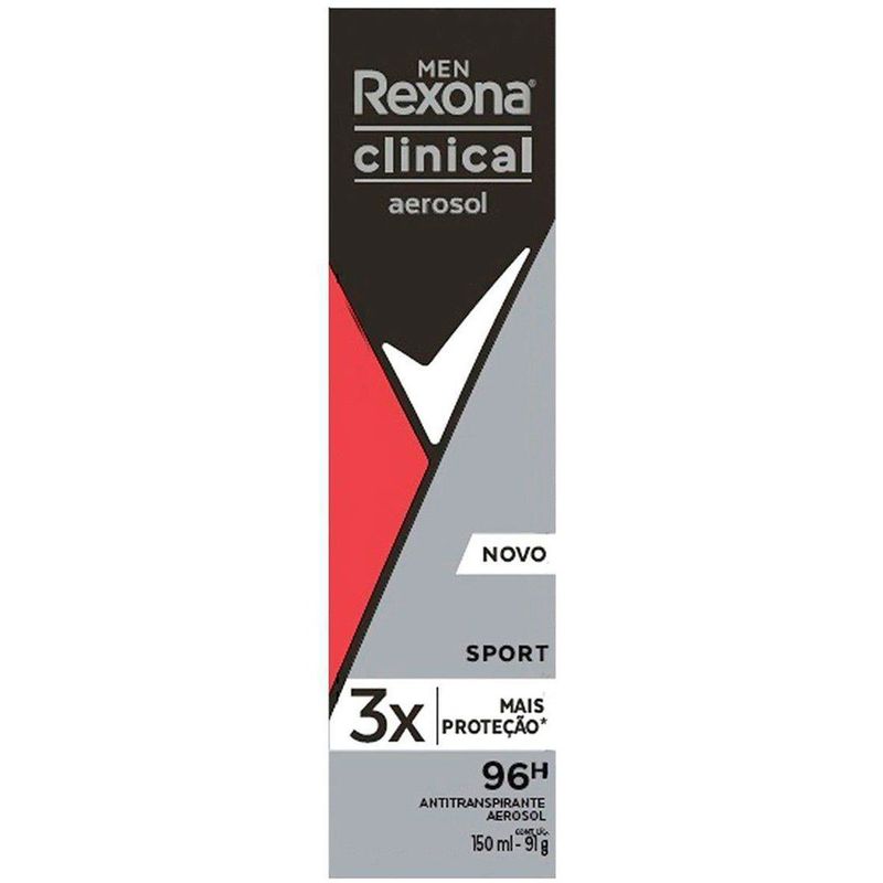 desodorante aerosol clinical rexona men sport 150ml