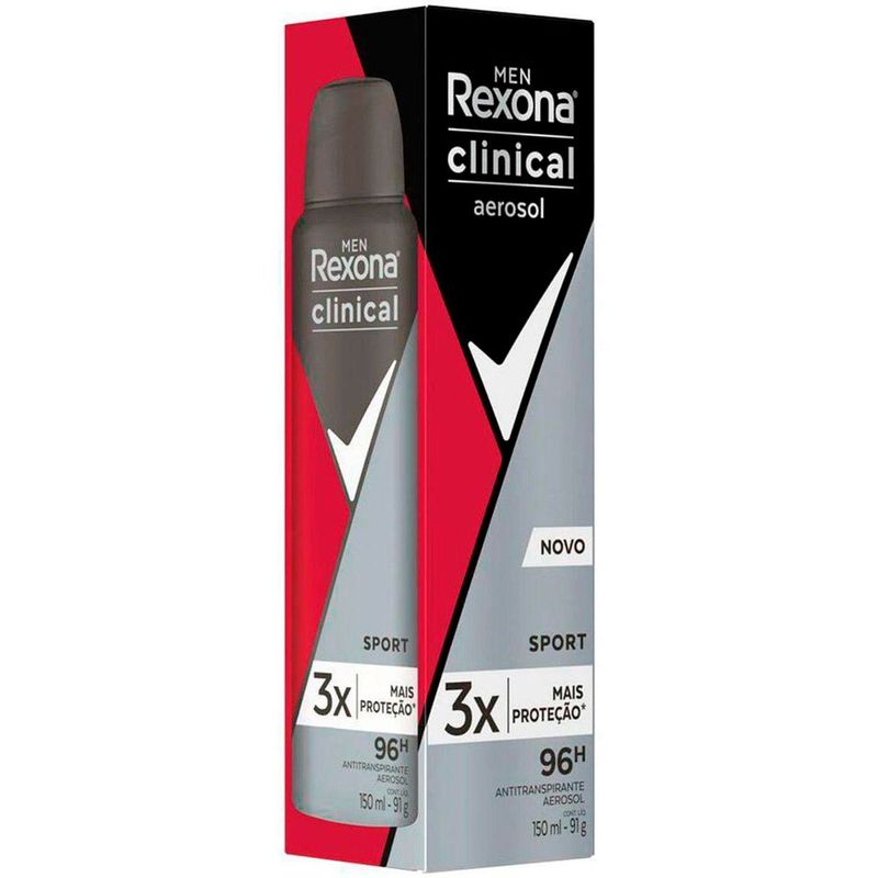 desodorante aerosol clinical rexona men sport 150ml