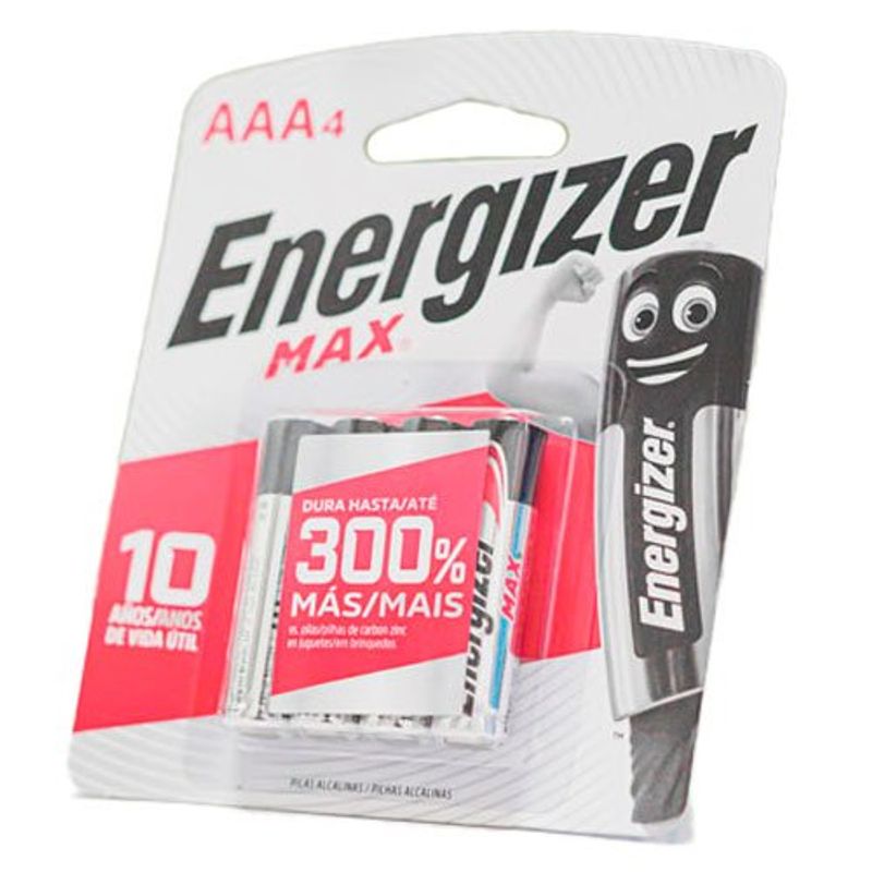 pilha energizer alcalina aaa4 cartela com 4 unidades