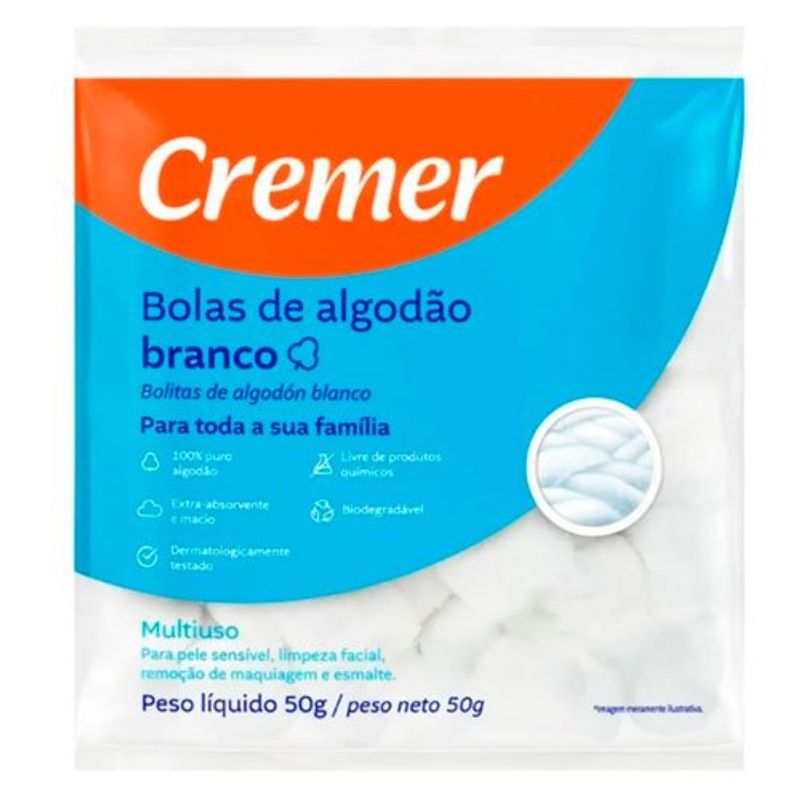 algodão bolas cremer 50g