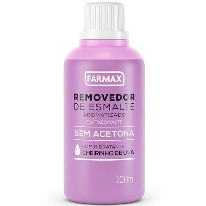 removedor de esmalte farmax sem acetona cheirinho de uva 100ml