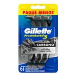 aparelho de barbear gillette prestobarba3 carvão ativado 6 unidades