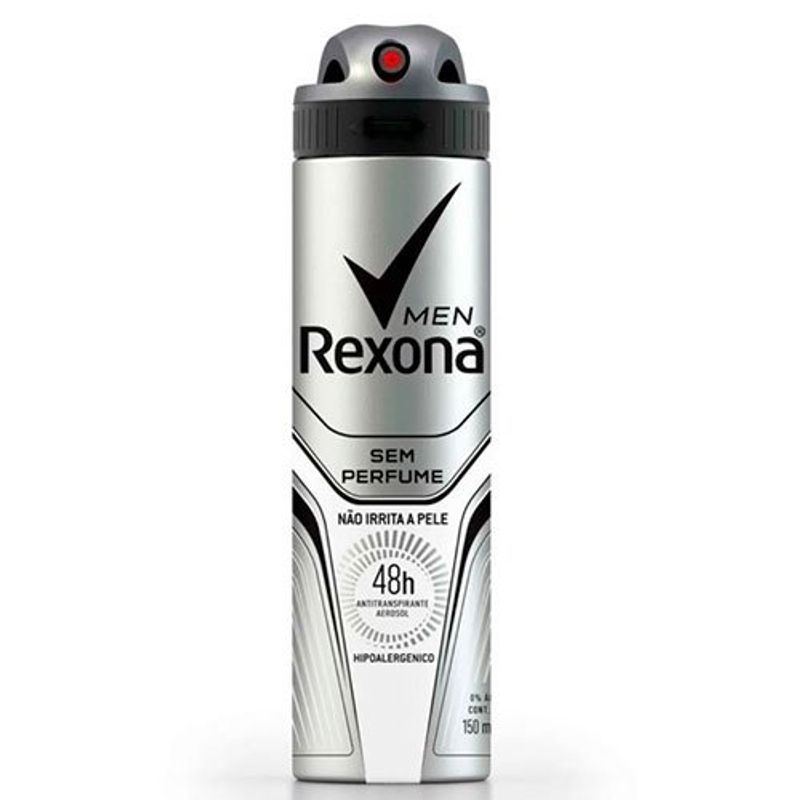 desodorante spray aerosol masculino rexona sem perfume 150ml
