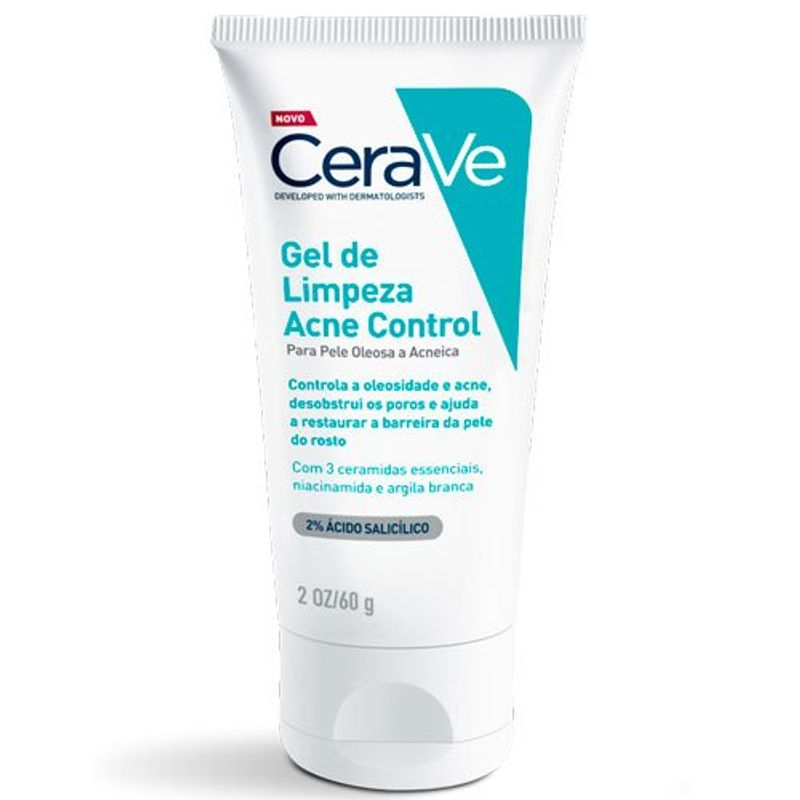 gel de limpeza cerave acne control 60g