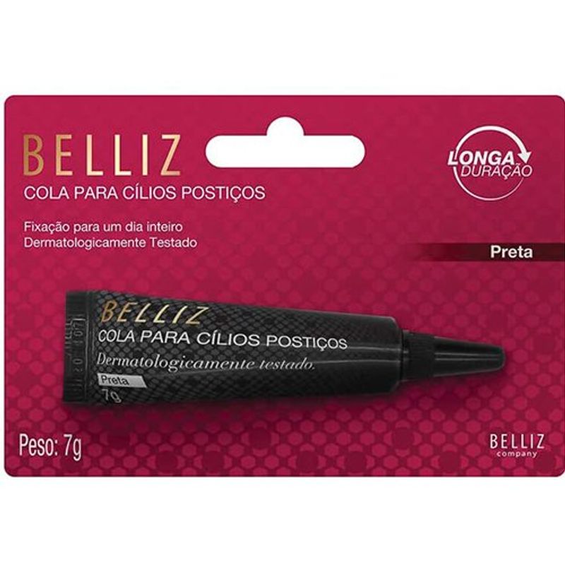 cola para cílios postiços belliz 7g preta