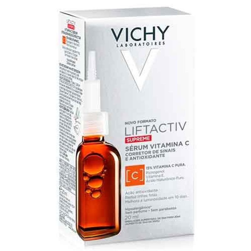 sérum facial vitamina c vichy liftactiv supreme corretor de sinais e antioxidante 20ml