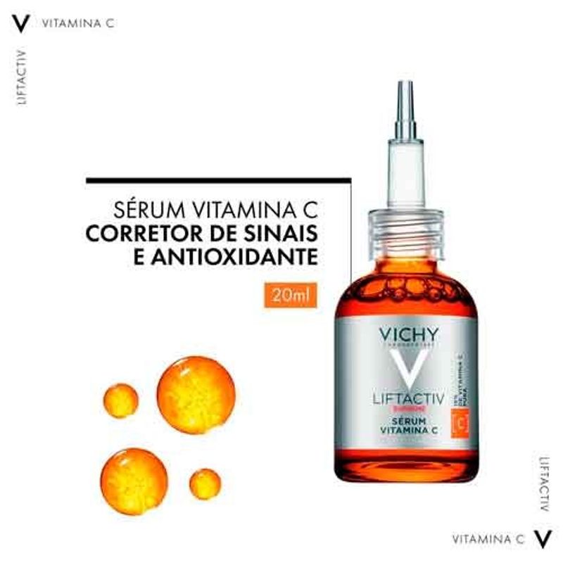 sérum facial vitamina c vichy liftactiv supreme corretor de sinais e antioxidante 20ml