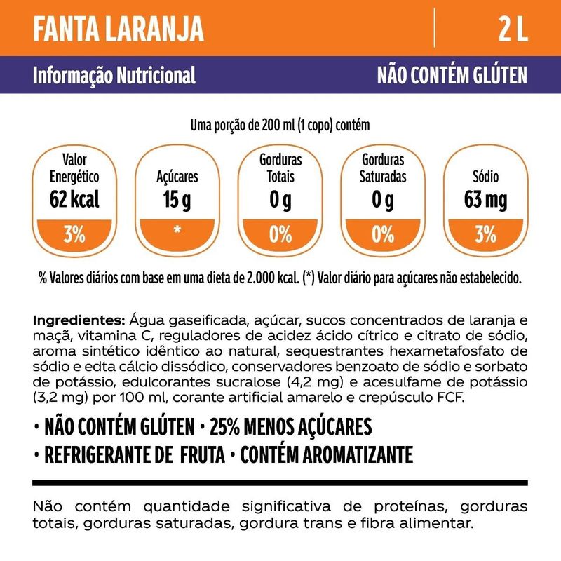 fanta laranja pet 2 litros