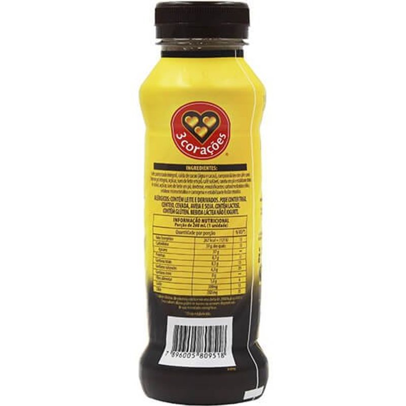 bebida cappuccino pronto 3 corações classic 260ml