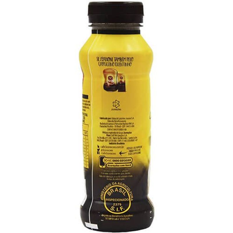 bebida cappuccino pronto 3 corações classic 260ml