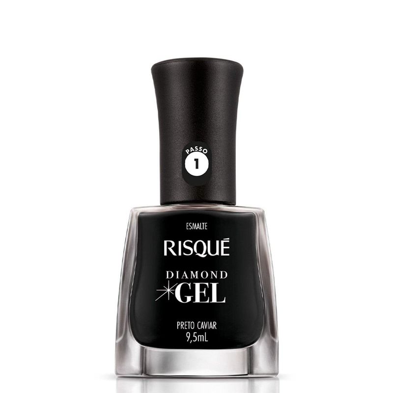 esmalte risque diamond gel preto caviar 9,5ml