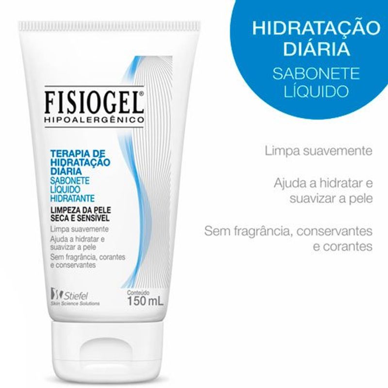 sabonete líquido fisiogel pele seca sensível 150ml