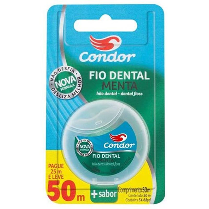 fio dental condor menta leve 50m, pague 25m
