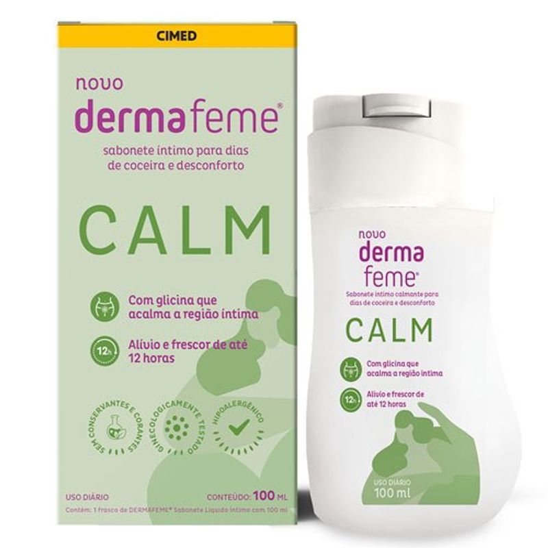 sabonete íntimo dermafeme calm 100ml