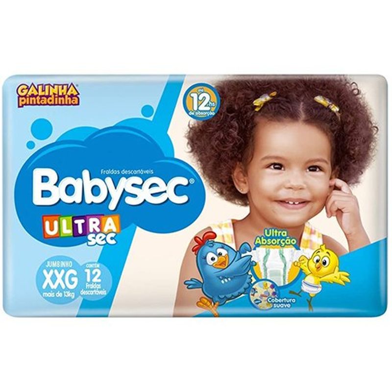 fralda babysec infantil ultra jumbinho tamanho xxg 12 unidades