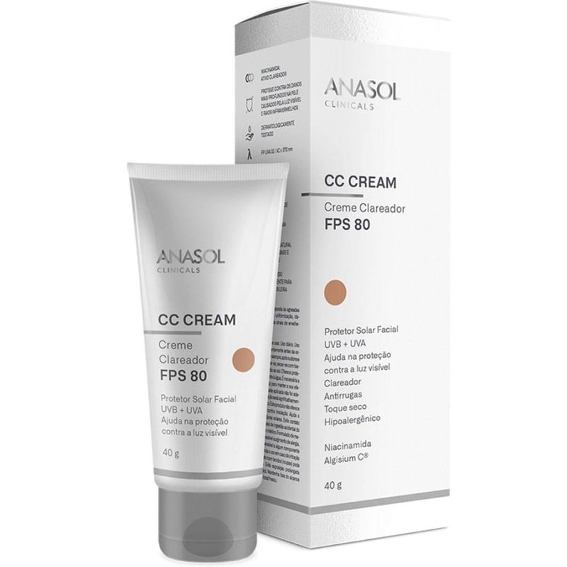 protetor facial anasol cc cream fps 80 40g