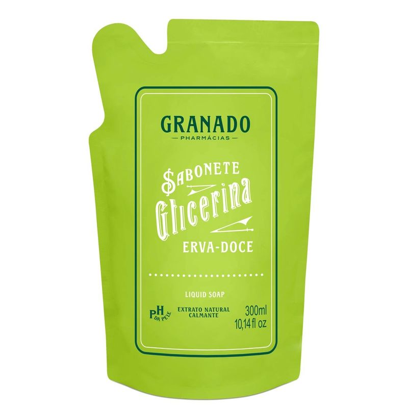 refil sabonete líquido granado erva-doce 300ml