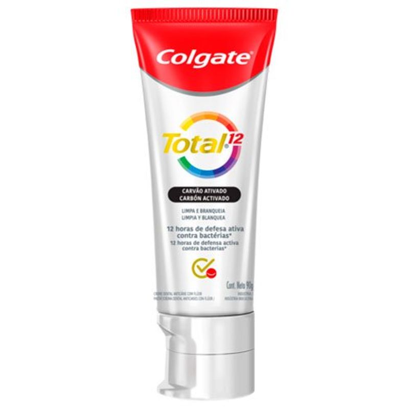 creme dental colgate total 12 carvão ativado 90g
