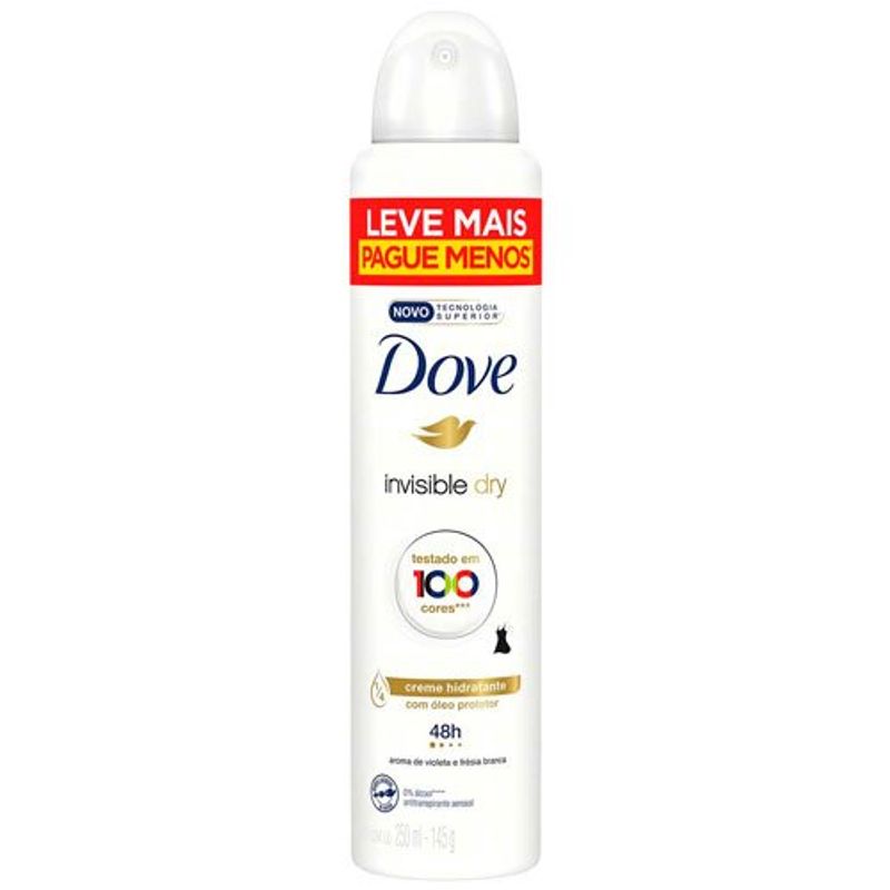 desodorante antitranspirante aerosol dove invisible dry 250ml