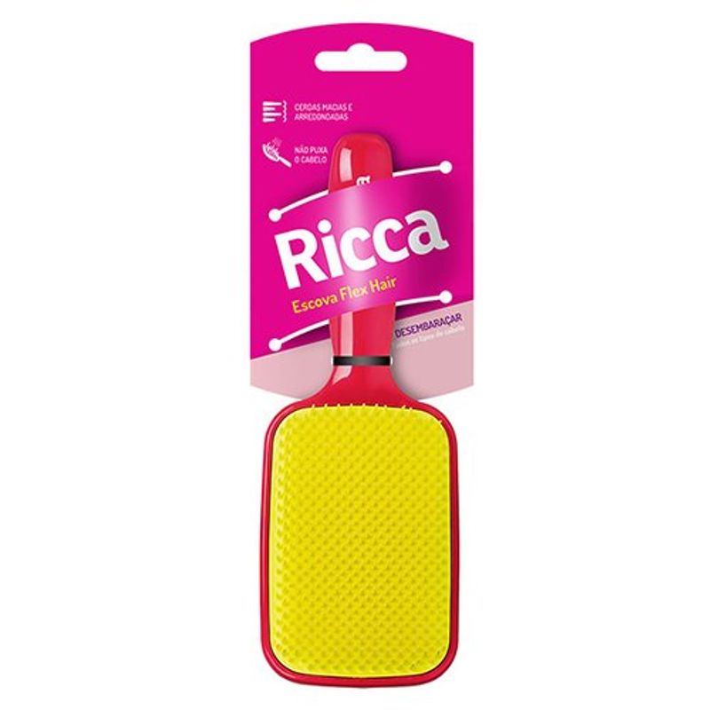 escova ricca raquete flex pink