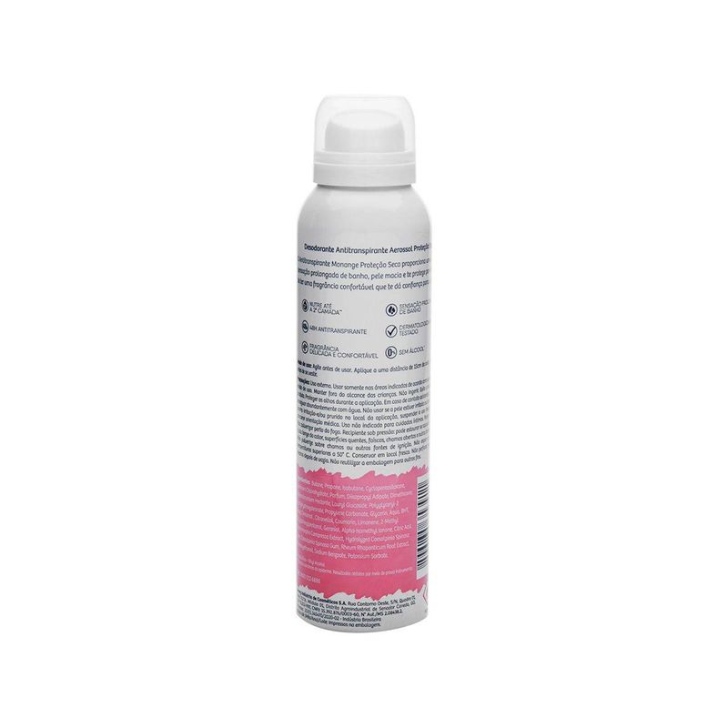 desodorante aerosol monange proteção seca 90g