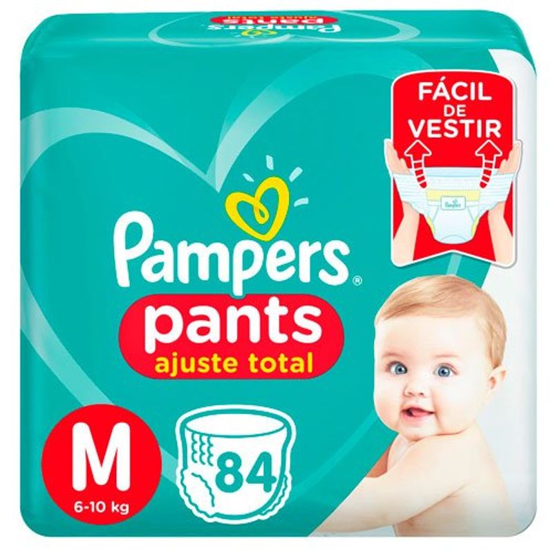 fralda pampers pants ajuste total bag tamanho m 84 unidades