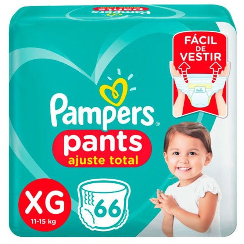 fralda pampers pants ajuste total bag tamanho xg 66 unidades