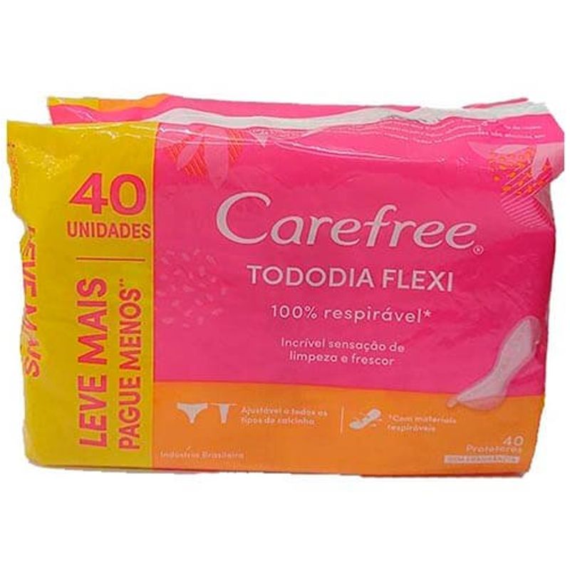 protetor diário carefree todo dia flexi 40 unidades