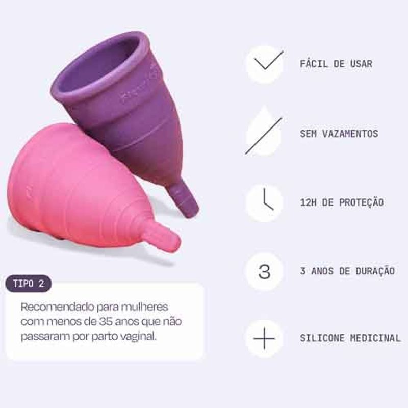 coletor menstrual fleurity tipo 2 2 unidades