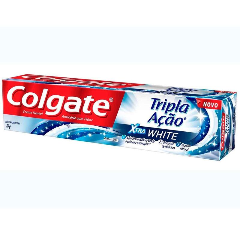 creme dental colgate extra white tripla ação 70g