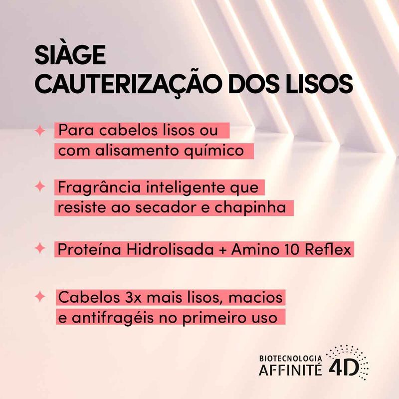 máscara capilar siàge eudora cauterização dos lisos 250g
