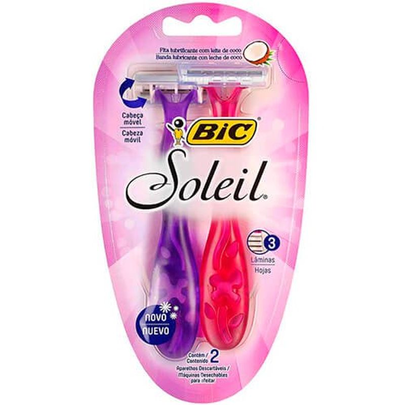 aparelho de depilar bic soleil rosa e roxo 2 unidades