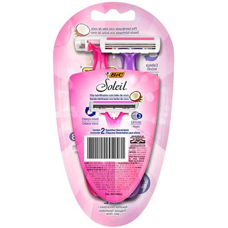 aparelho de depilar bic soleil rosa e roxo 2 unidades