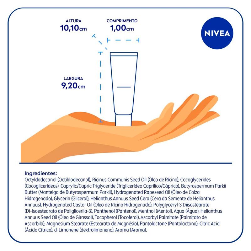 regenerador labial nivea 3 em 1 10g