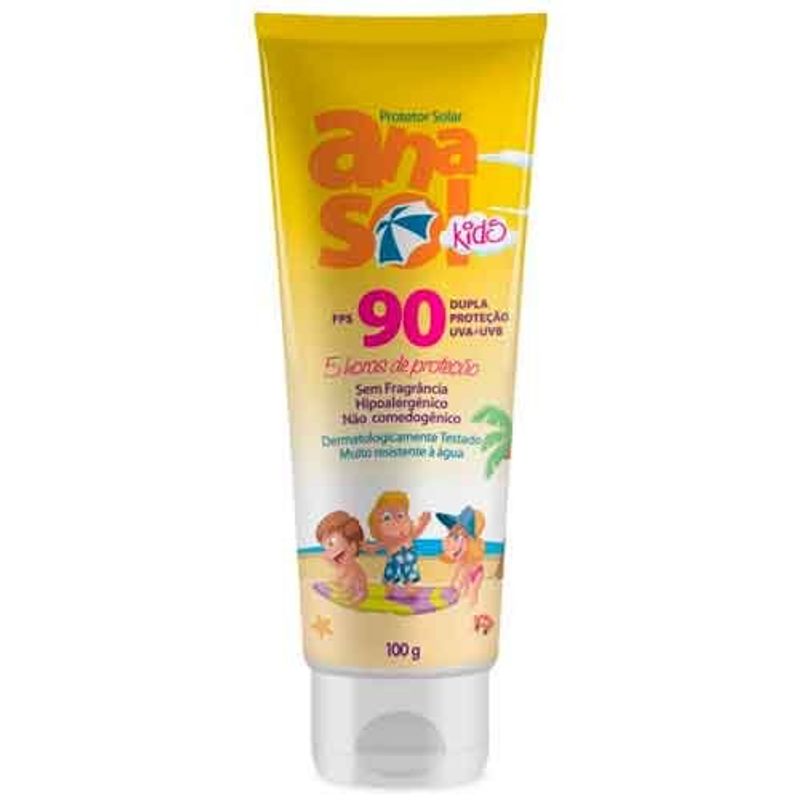 kit protetor solar anasol corporal kids fps90 100g e facial fps 50 60g