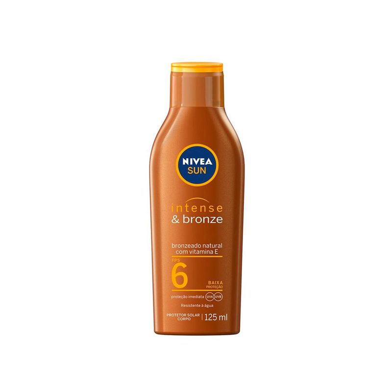 loção bronzeadora nivea sun intense & bronze fps 6 125ml